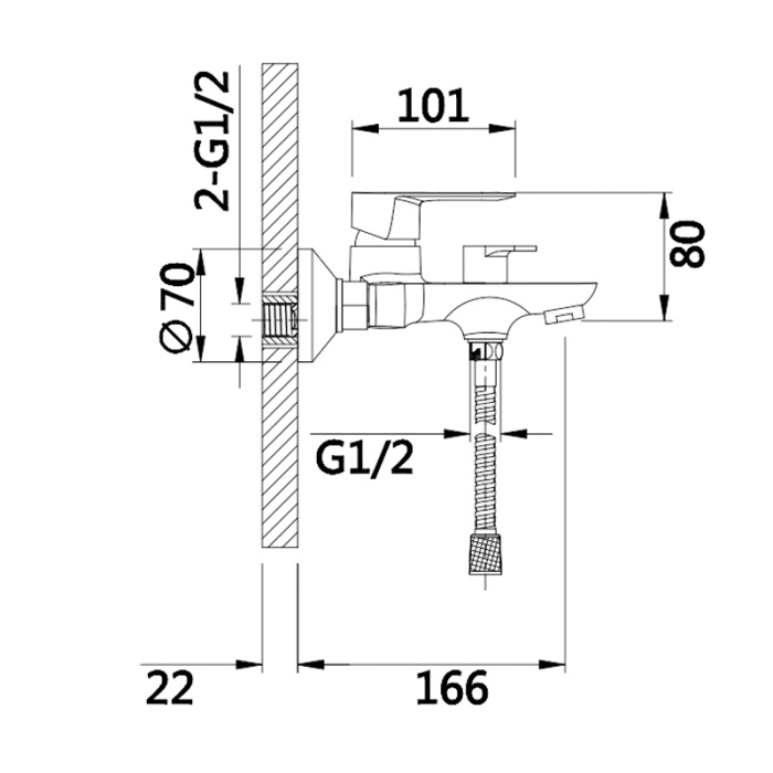Electroplating Single-lever Shower Mixer
