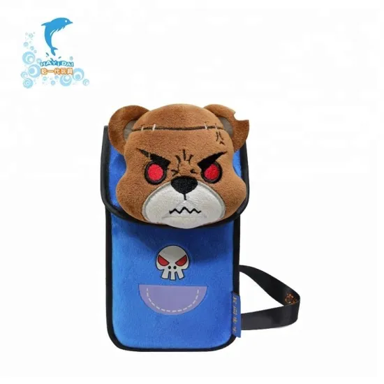 Waterproof blue transparent phone case cover with plush toy