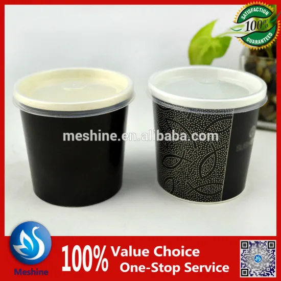 Disposable paper cup for hot soup