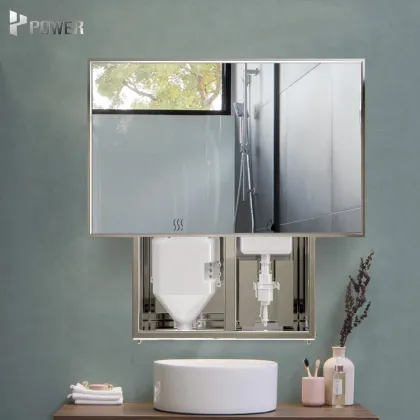 Modern Bathroom Combo: Wall-Mounted Induction Soap Dispenser & Hand Dryer Mirror Cabinet