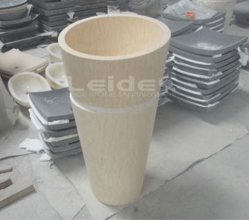 Sunny yellow marble pedestal sink LD-F017-S