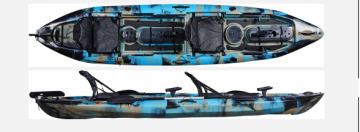 fishing boat factory wholesale 2 person tandem fishing kayak with rudder and chair