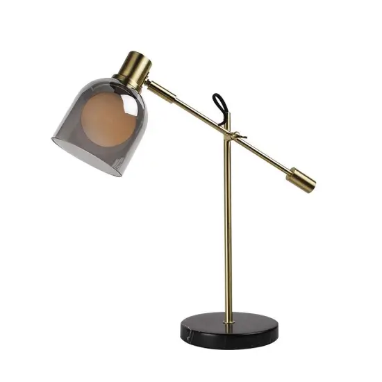 INSHINE Grey Glass Brass Table Lamp