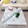 Mesa de café de vidrio de patrón de mármol triangular