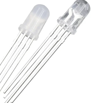 5mm Common Cathode / Public Anode RGB LED Diodes - 4 Pin Tri-Color Emitting Transparent LED Light Bulb for DIY Lighting