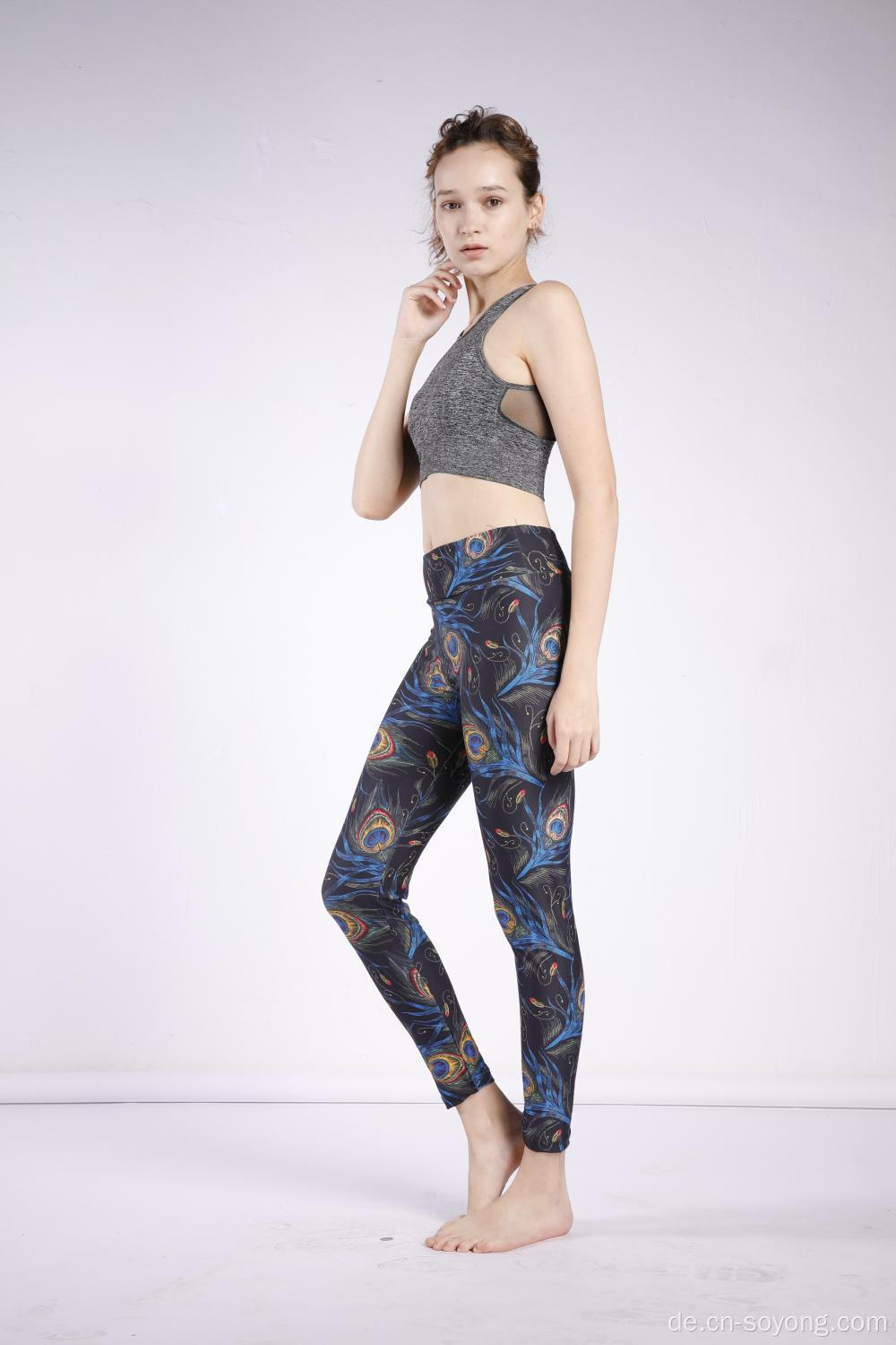 Ladies Beauty Printed High Waist Leggings mit hoher Taille