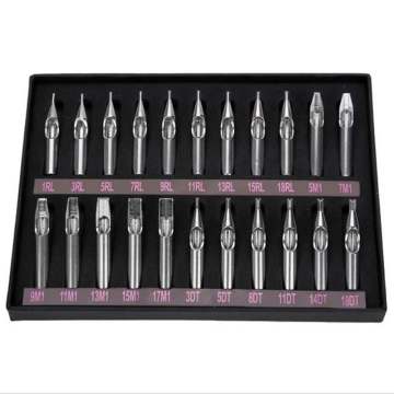 22 Pcs Tattoo Tips Set Stainless Steel Nozzle Tube Needles Tattoo Machine Reusable Kit Hot Sale