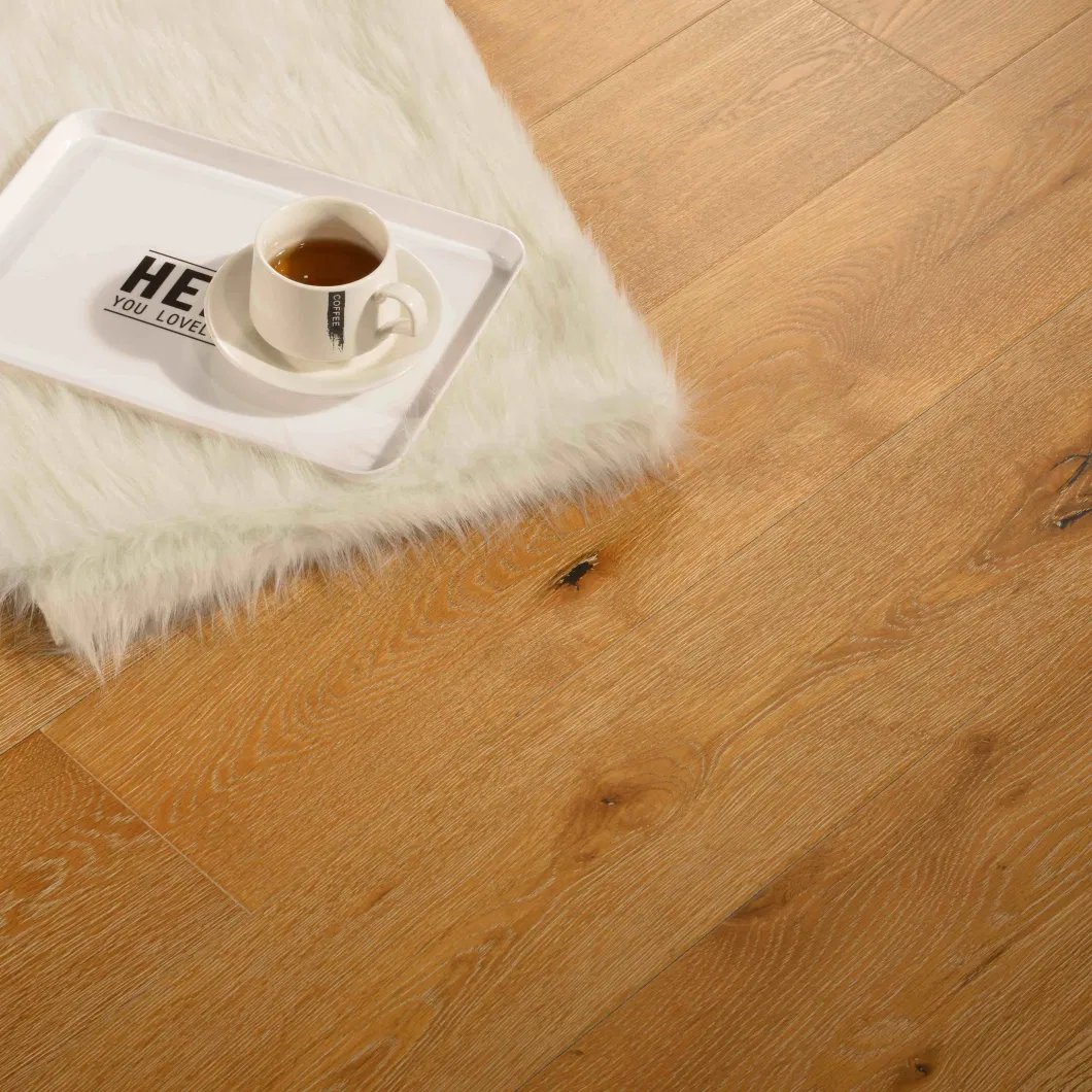 Piso de madera de parquet de ingeniería de madera de roble cálido y cómodo