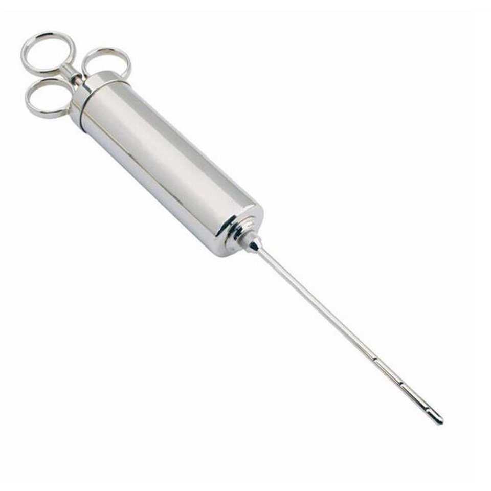 2oz 304 Stainless Meat Injector Syringe BBQ Grill Smoker Steak