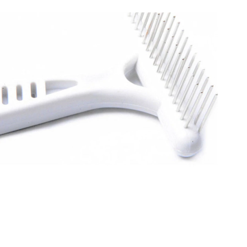 White Rake Comb for Dogs Short Long Hair