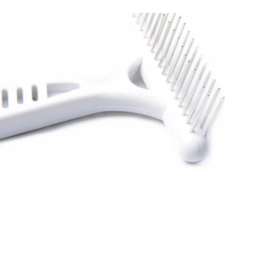 White Rake Comb for Dogs Short Long Hair
