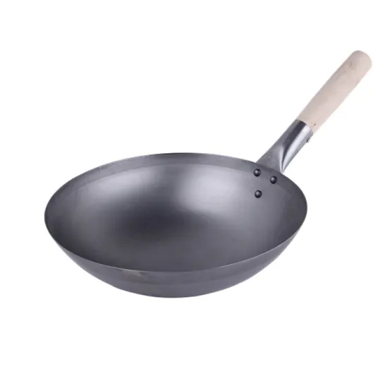 Customized Size 12"/ 13"/ 14"/ 15"/ 16" Round Bottom Carbon Steel Wok chinese wok