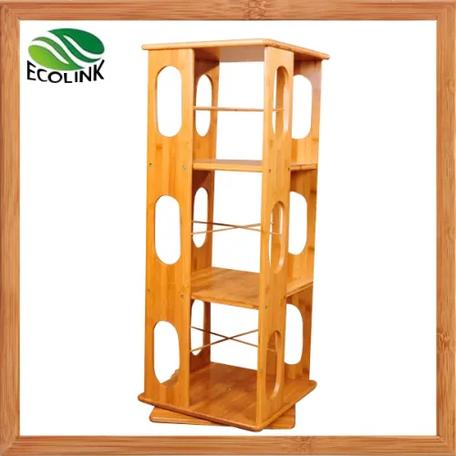 Rotating Bamboo Book Shelf Bamboo Book Rack, High Quality Rotating
