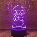 Luces nocturnas de animales de animales de anime de niños en 3D