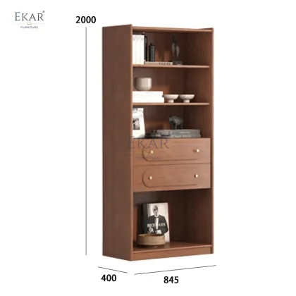 Cherry Wood Office Furniture Set: Desk and Chair with Bookcase