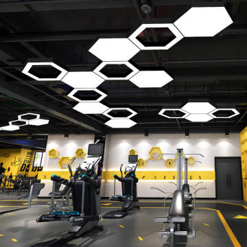 Durlitecn Black White Triangle Shape LED Gym Ceiling Pendant Lights