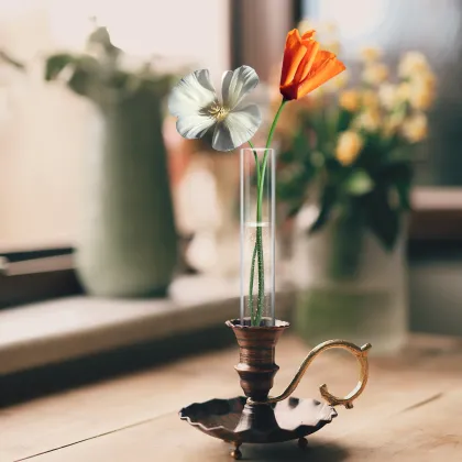 Effortless Ikebana: Kenzan Positioning for Single Blooms