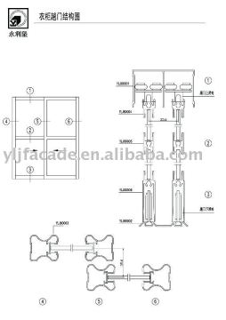 aluminum profile for cabinet door 80
