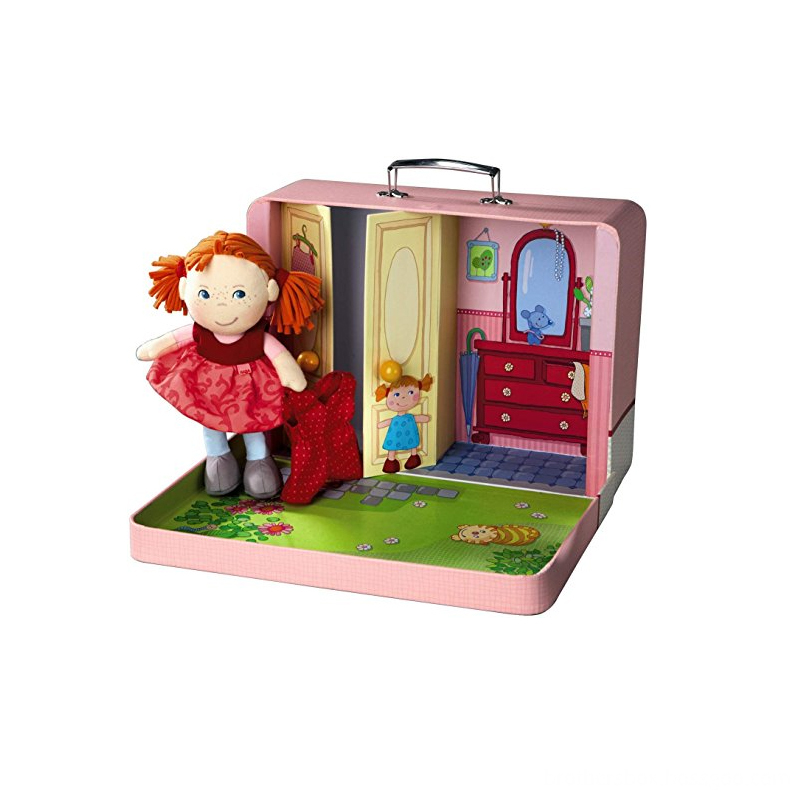 Pink Packaging Sturdy Cardboard Suitcase for Doll