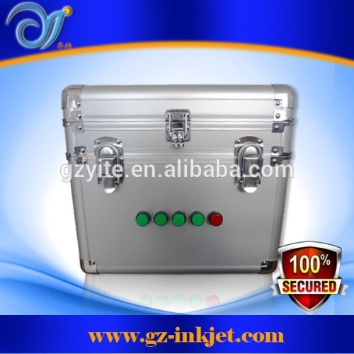 Inkjet solvent printer with print head cleaning machine