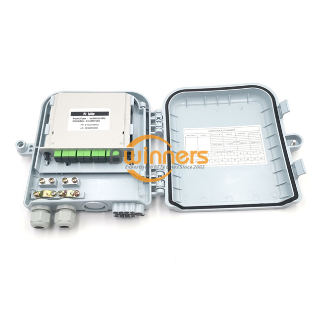 1x8 PLC Splitter กล่องเชื่อมต่อไฟเบอร์ออปติกกลางแจ้ง