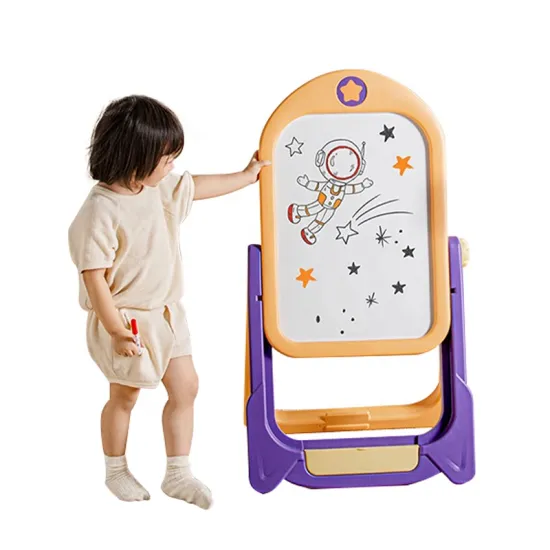 Portable Foldable White Multifunctional Educational Magnetic Drawing Board for Kids