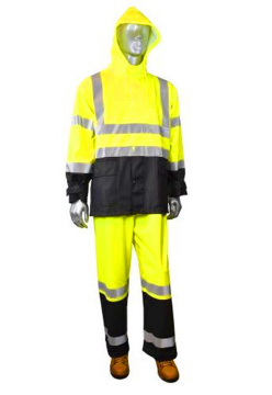 Double color reflective safety raincoat