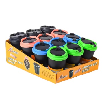 2024 Portable ABS Material Plastic Ashtray with Colorful Luminous Lid