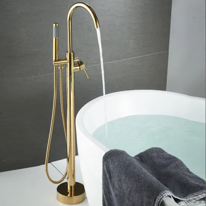 Beelee BL19001G Brushed Gold Bath Tub Faucet Shower System