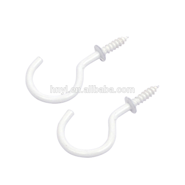 cup hooks plastic coated with shoulder Top Quality open eye screw hooks Galv/Black/Bp finish,hanging hook