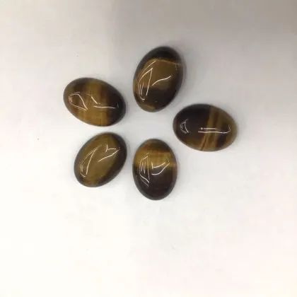 New Egg Shaped Tiger Eye Stone Ring Face