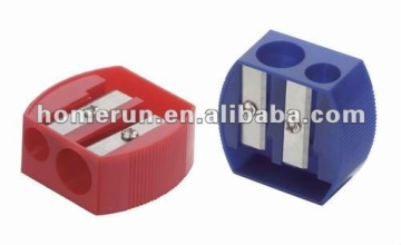 Plastic Pencil sharpener with double hole/ school stationery
