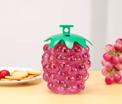 Grape-Shaped 500ml PET Plastic Juice Bottle with Leaf Lid