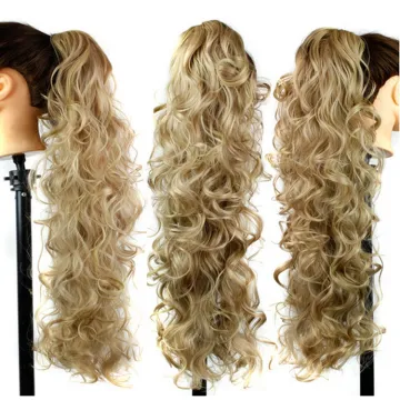 Xuchang Harmony PT020B 30" 210 grams high temperature fiber hairpieces long curly synthetic hair extensions claw clip ponytail