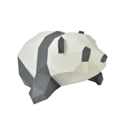 Cute Panda Paper Crafts: Custom 3D Paper Model Origami Toy Cardboard Art Ornaments DIY