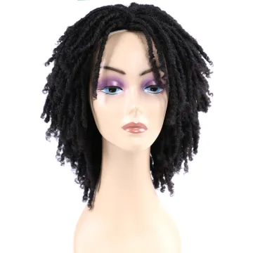 X-TRESS Afro Women Braiding Hair Wig 8 Inch Short Curly Braided Wig Machine Made Synthetic Hair Wigs With Natural Hairline