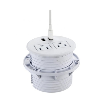 In Stock Zeshan Factory Wholesale 80mm White Recessed Round Desk Power Grommet