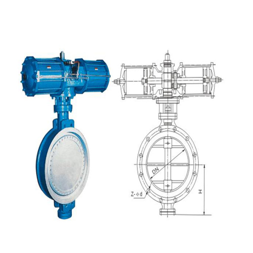 Válvula borboleta pneumática com atuador pneumático