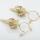 Womens Golden Accent Ocean Seashell Couch Mermaid Sea shell Witch Drop Dangle Earrings