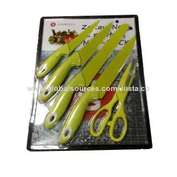 Double-blister Green Knife Set, 1.8mm Thickness of 8-inch Chef Knife