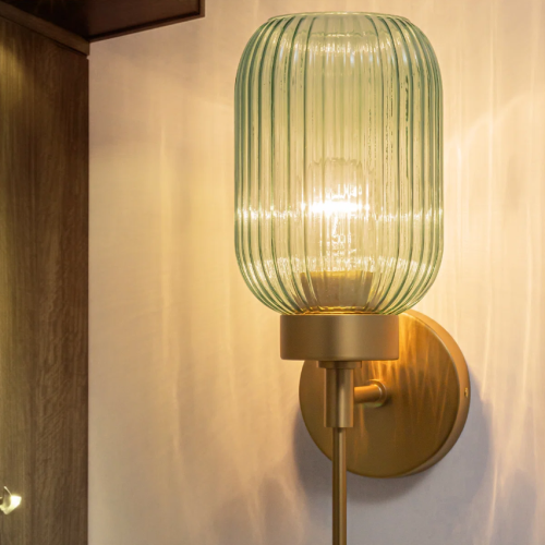 Edgars Iron glass shade wall lamp