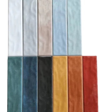 Colorful Bright Wave Surface 75x300 Nordic Macaron Kitchen Bathroom Wall Tiles