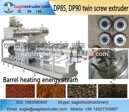 500kg/h twin screw extruder for food/pet food extruder/floating fish food extruder