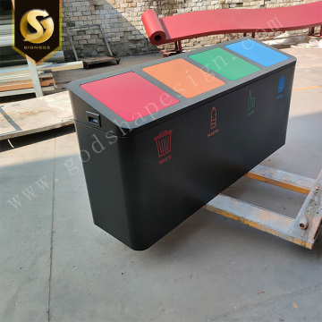 Metalen stalen afval bin buitcompartiment recycling bin