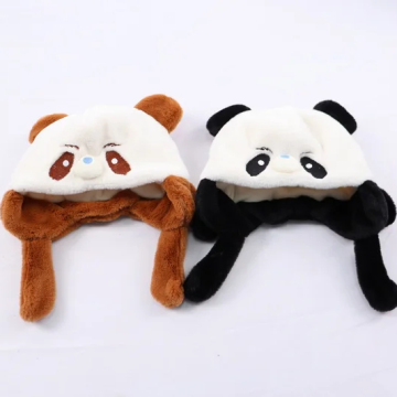 Kawaii Panda Fur Cap - Customizable Children's Winter Ski Hat