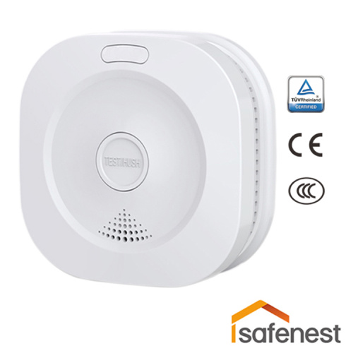 White Color Wireless Interconnected Smoke Alarm with wifi