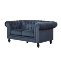 Classic Blue Velvet Fabric Chesterfield Couch plus populaire