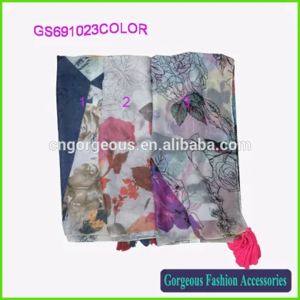 Lady cheap rhombus ,floral print scarf bondage