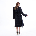 Sapphire Plaid cashmere overcoat