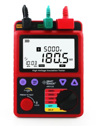 Digital Megohmmeter AR3125: 500V to 5000V Insulation Resistance Tester